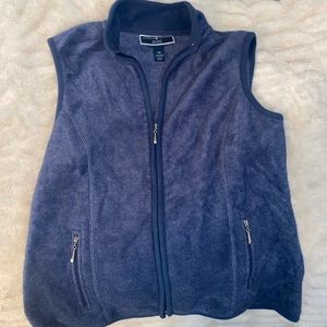 Soft blue, light weight, vest, cozy, zip up